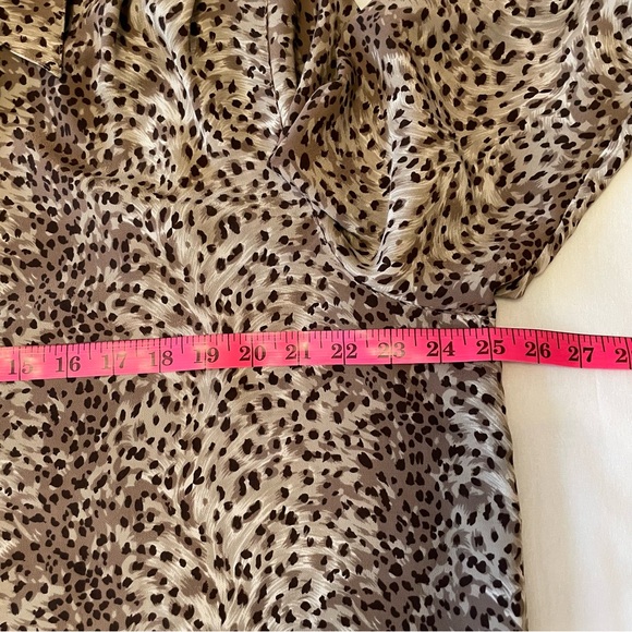 ALFRED DUNNER Animal Print Long Sleeve Collared Women’s Top 100% Polyester Sz 18 - Picture 13 of 14